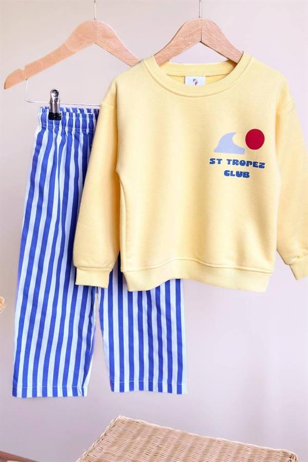 Unisex 3 İplik Kot Canvas Dokuma Pantolon Takım