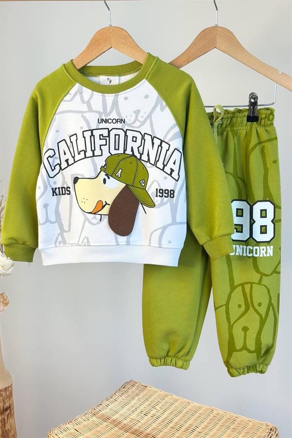 Unisex 3 İplik Kulaklı California Yeşil Takım