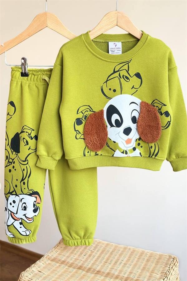 Unisex 3 İplik Kulaklı Dalmacya Yeşil Takım