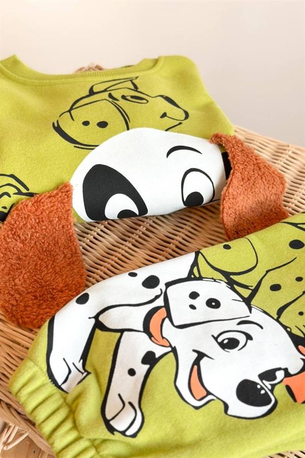 Unisex 3 İplik Kulaklı Dalmacya Yeşil Takım