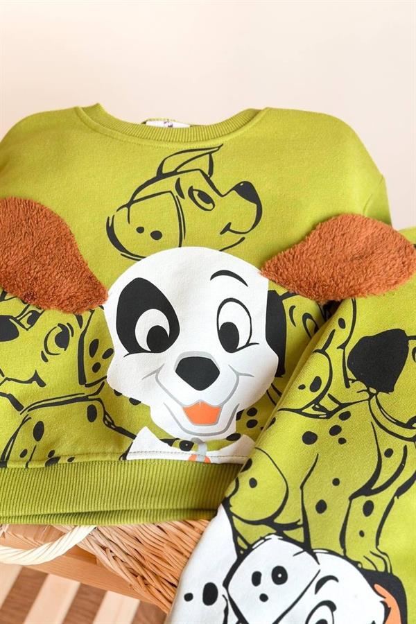 Unisex 3 İplik Kulaklı Dalmacya Yeşil Takım