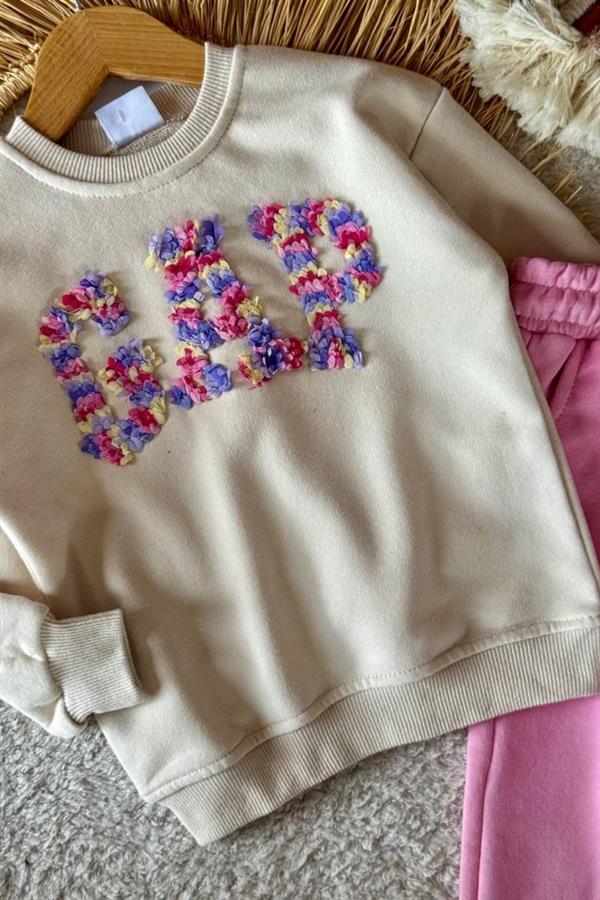 Unisex 3 İplik Lasse İşlemeli Pembe Gp Takım