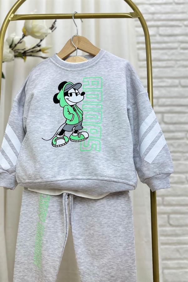 Unisex 3 İplik Mickey Gri Adids Takım