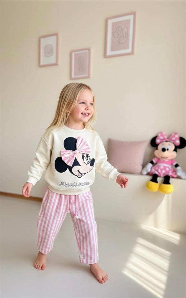 Unisex 3 İplik Minnie Pantolon Takım