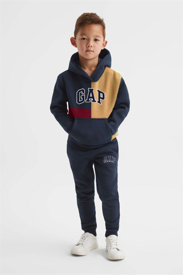 Unisex  3 İplik Parçalı Nakışlı Gap Takım