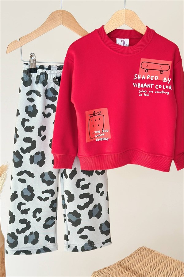Unisex 3 İplik Red Berry Tiger Takım