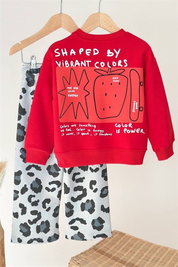 Unisex 3 İplik Red Berry Tiger Takım