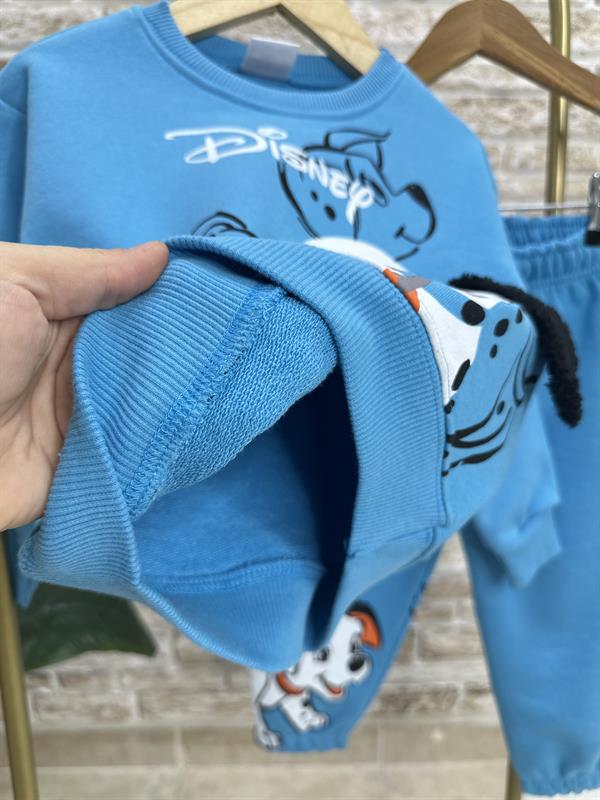 Unisex 3 İplik Sallanan Kulaklı Mavi Dalmaçya Takım