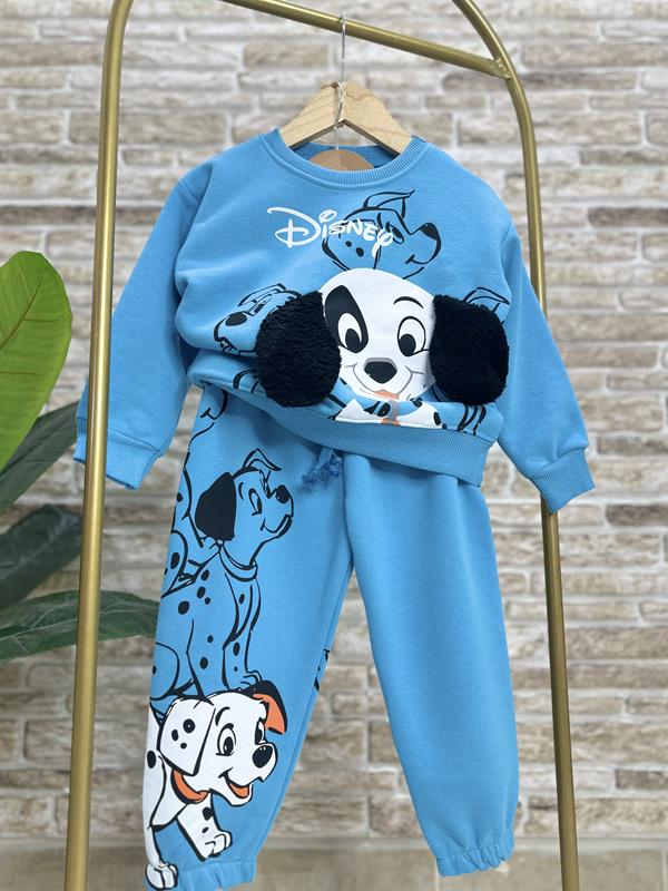 Unisex 3 İplik Sallanan Kulaklı Mavi Dalmaçya Takım