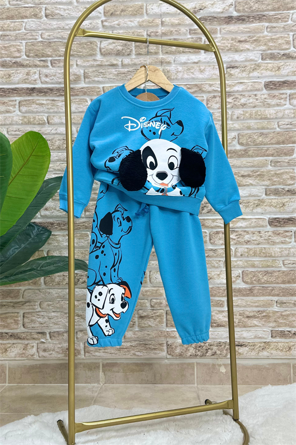 Unisex 3 İplik Sallanan Kulaklı Mavi Dalmaçya Takım