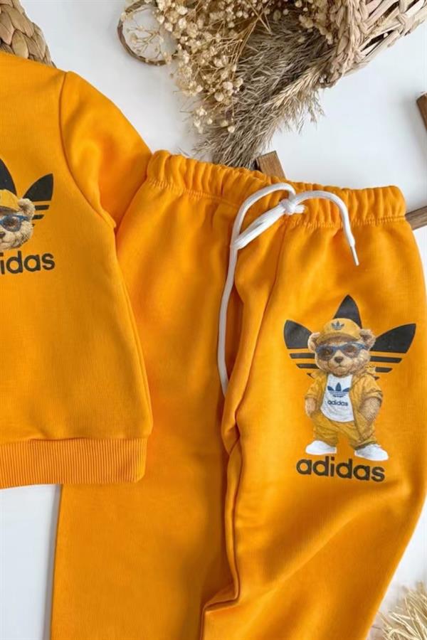 Unisex 3 İplik Sarı Köpekli Adids Takım