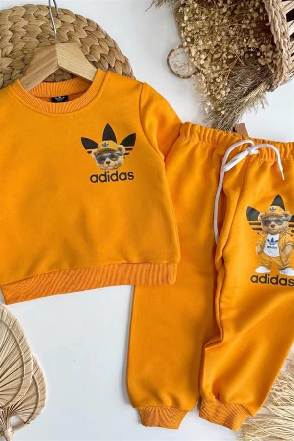 Unisex 3 İplik Sarı Köpekli Adids Takım
