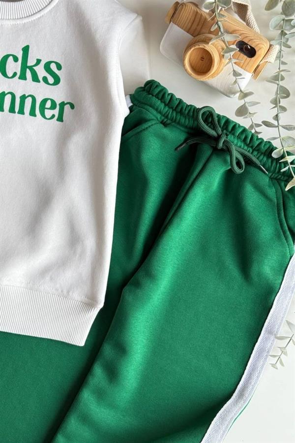 Unisex 3 İplik Snacks Yeşil Beyaz Takım