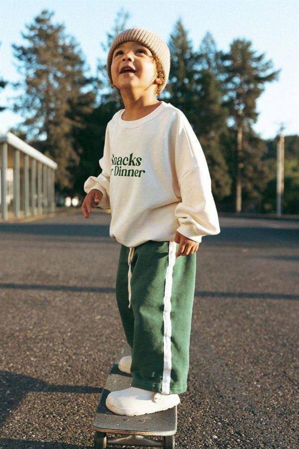 Unisex 3 İplik Snacks Yeşil Beyaz Takım