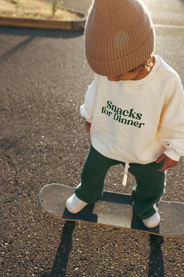 Unisex 3 İplik Snacks Yeşil Beyaz Takım