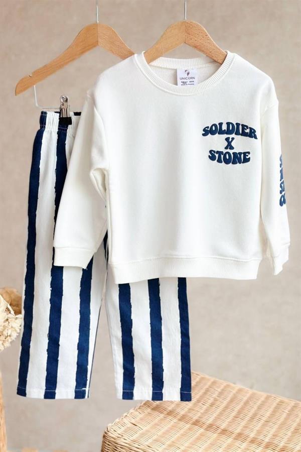 Unisex 3 İplik Stay Cool Çizgili Canvas Pantolon Takım