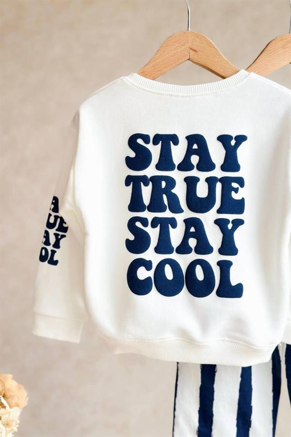 Unisex 3 İplik Stay Cool Çizgili Canvas Pantolon Takım