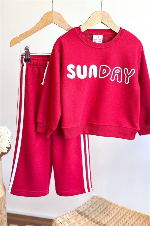Unisex 3 İplik Sunday Kırmızı Takım