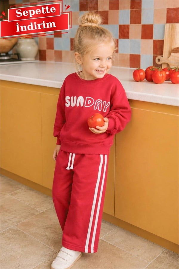 Unisex 3 İplik Sunday Kırmızı Takım