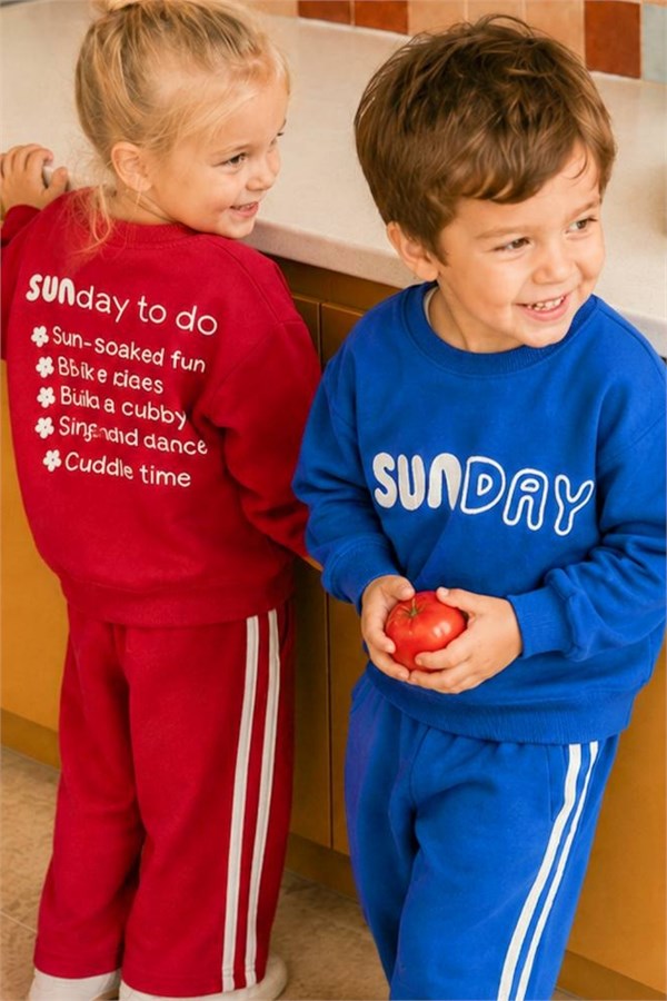 Unisex 3 İplik Sunday Kırmızı Takım