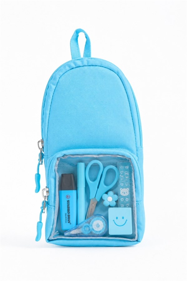Unisex 3lü Set Turkuaz Çocuk Sırt Çantası - Ilkokul, Ortaokul, Lise Uyumlu