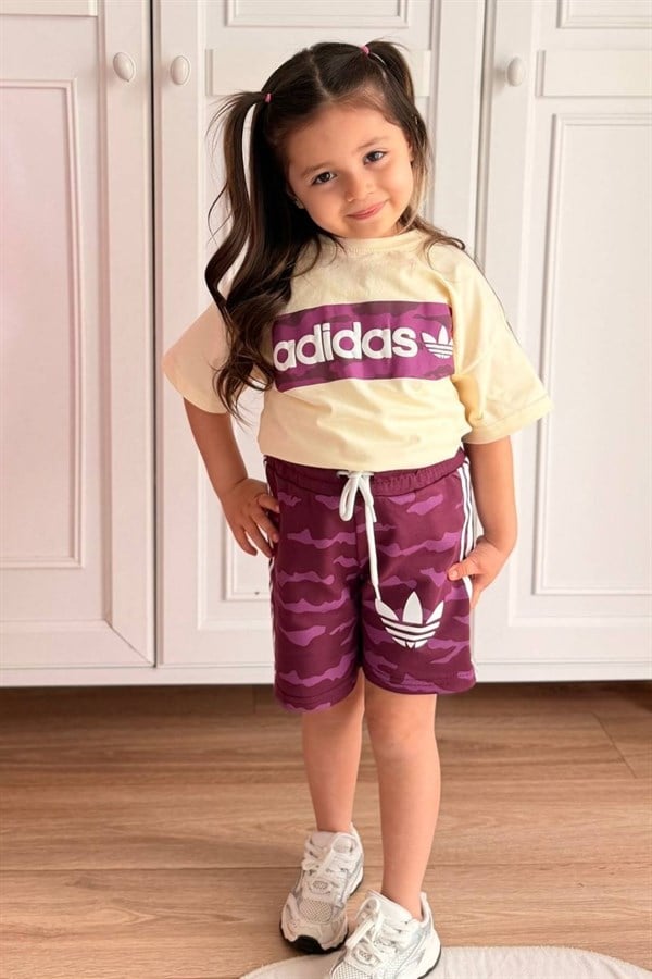 Unisex  Adids Pembe Şortlu Takım