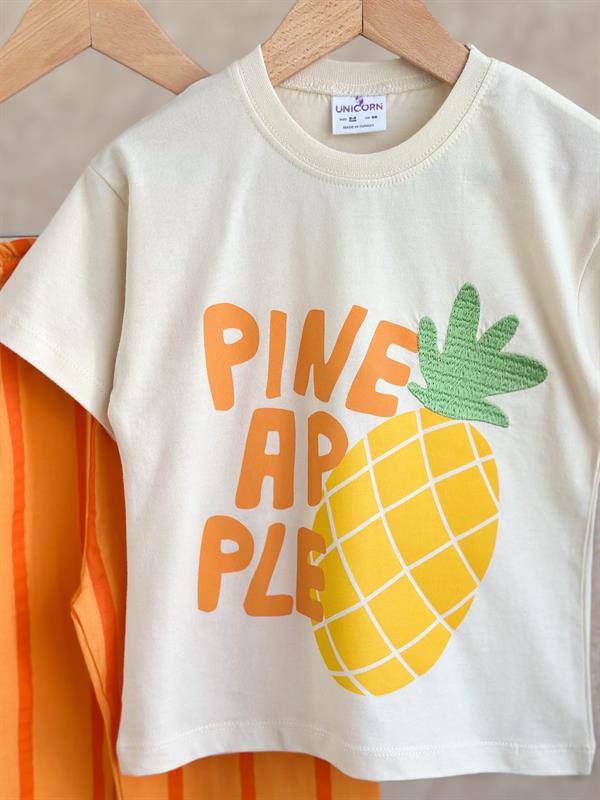 Unisex Ananaslı Müslin Pantolon Takım 