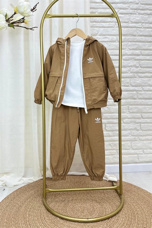 Unisex Astarlı Su Geçirmez Adids Kahve Takım