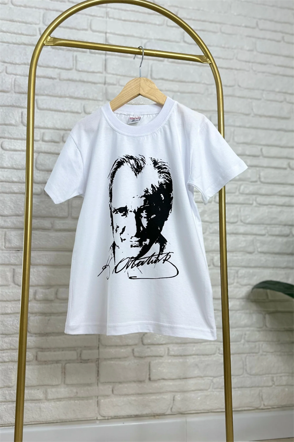 Unisex Atatürk Beyaz T-shirt 