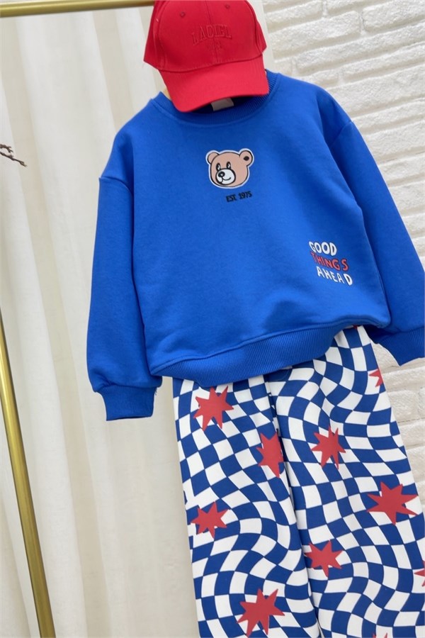 Unisex Ayıcıklı Saks İkili Takım