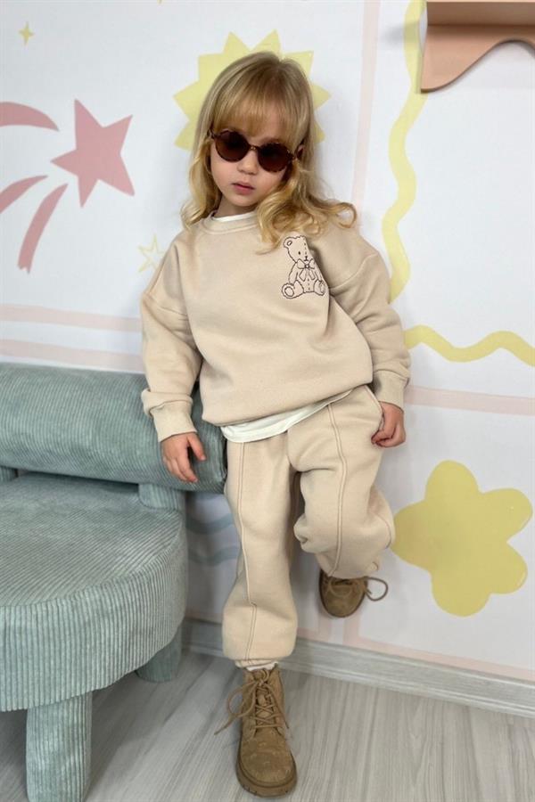 Unisex Ayıcıklı Şardonlu Krem Takım