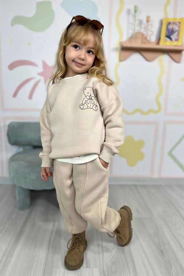 Unisex Ayıcıklı Şardonlu Krem Takım