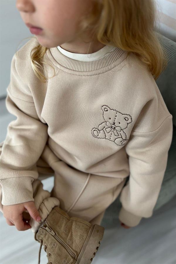 Unisex Ayıcıklı Şardonlu Krem Takım