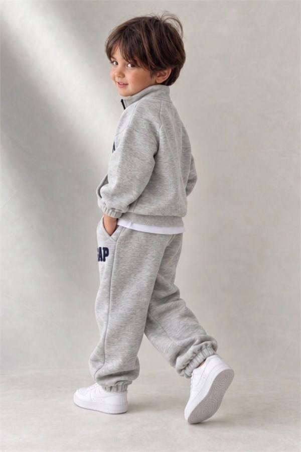 Unisex Balıkçı Yaka Gri Gp Takım