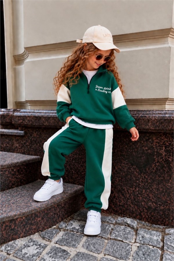 Unisex Balıkçı Yaka  Lucky  Baskılı 3 İplik Takım