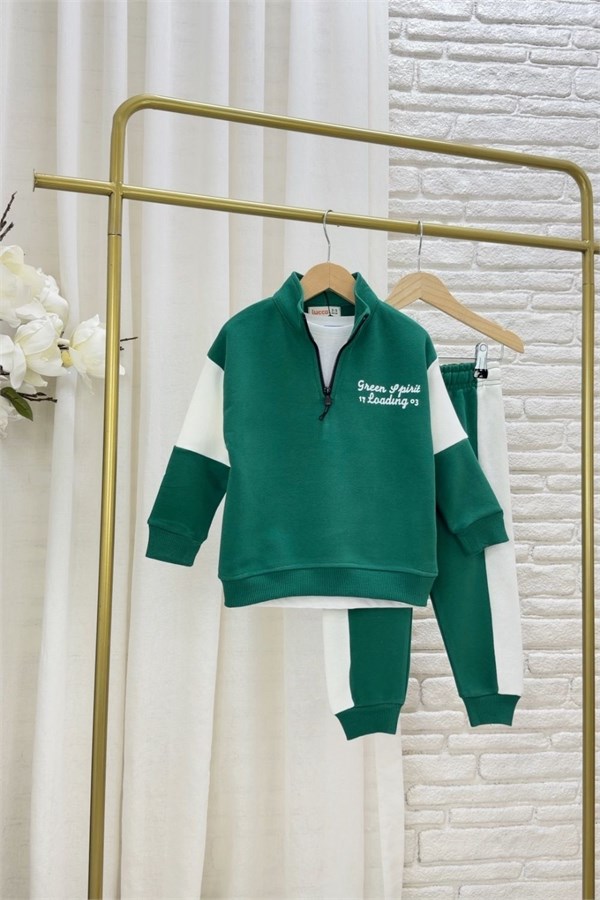 Unisex Balıkçı Yaka  Lucky  Baskılı 3 İplik Takım