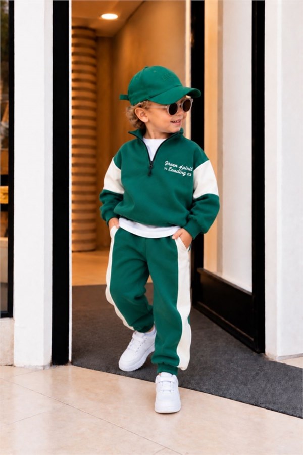Unisex Balıkçı Yaka  Lucky  Baskılı 3 İplik Takım
