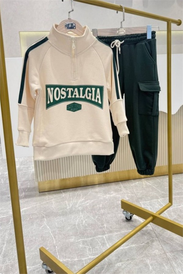 Unisex Balıkçı Yaka Nostalgia Yeşil 3 İplik Takım