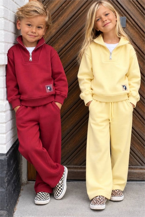 Unisex Balıkçı Yaka Sarı Unicorn Takım