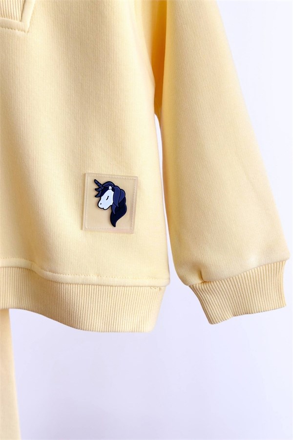 Unisex Balıkçı Yaka Sarı Unicorn Takım