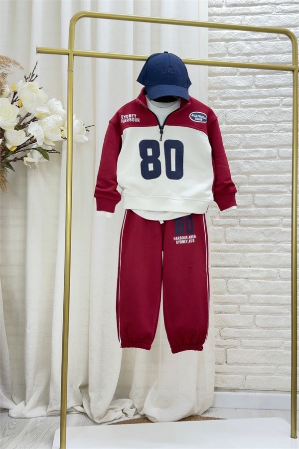 Unisex Balıklı 80 Baskılı 3 İplik Takım