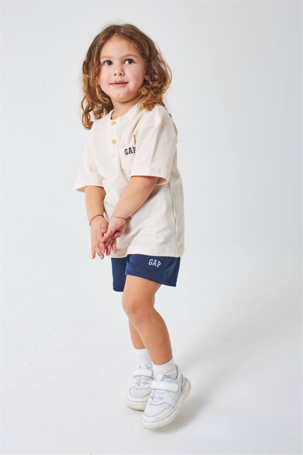 Unisex Bej Laci Şortlu Gap Yaz Takım