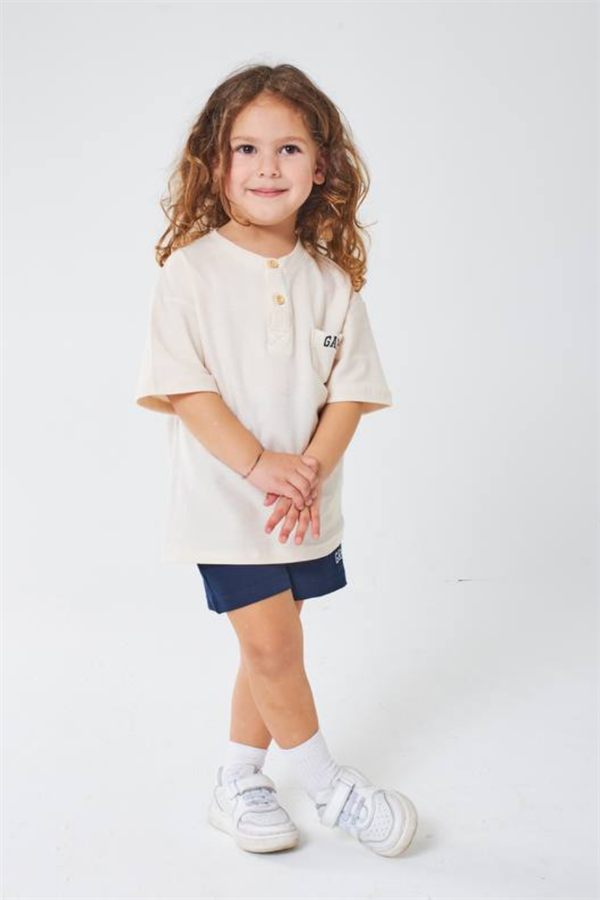 Unisex Bej Laci Şortlu Gap Yaz Takım