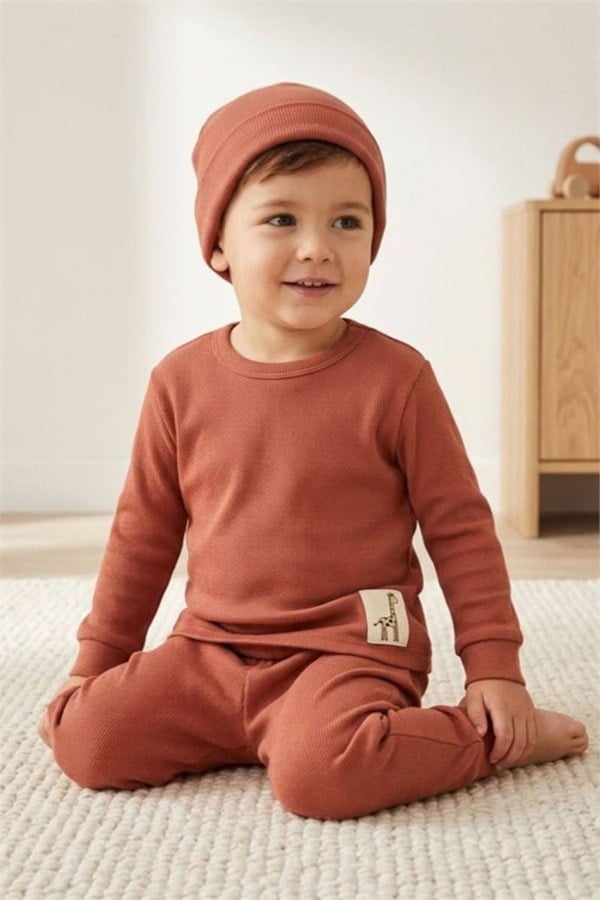Unisex Bereli Kaşkorse Kiremit Takım