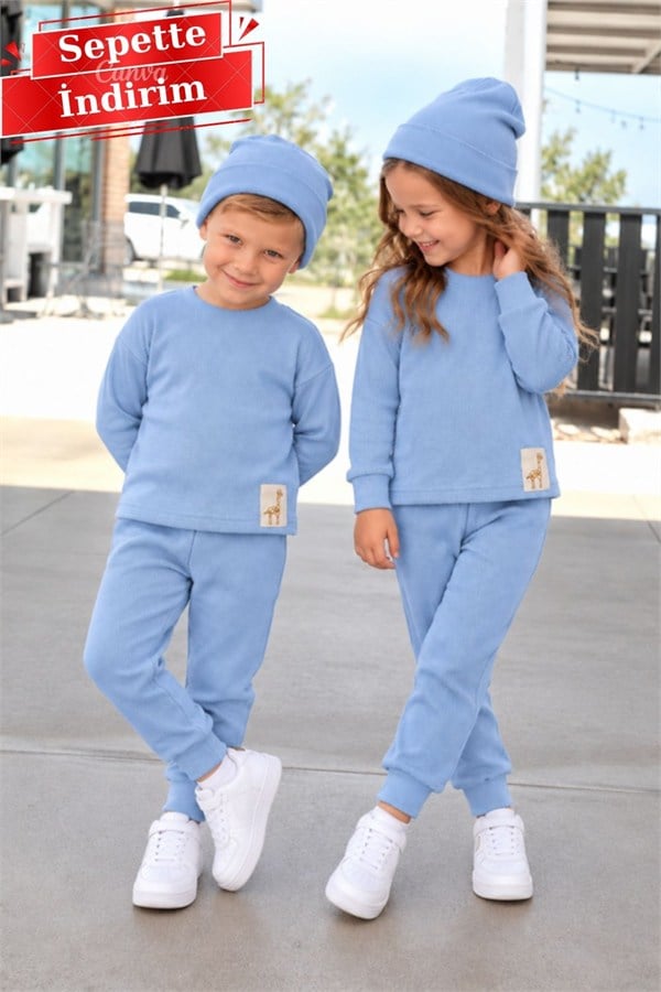 Unisex Bereli Kaşkorse Mavi Takım