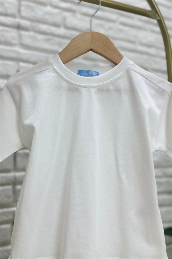 Unisex Beyaz Kısa Kol Tshirt