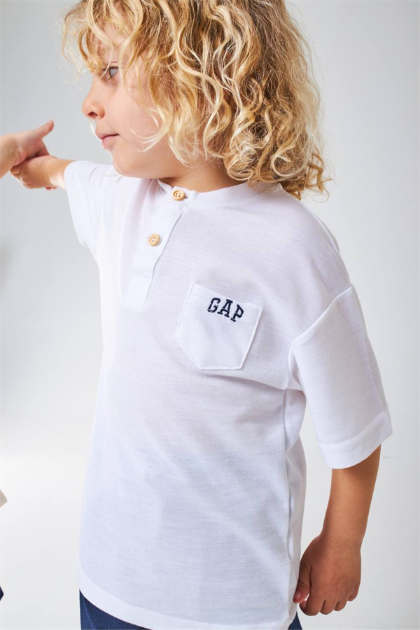 Unisex Beyaz Laci Şortlu Gap Yaz Takım