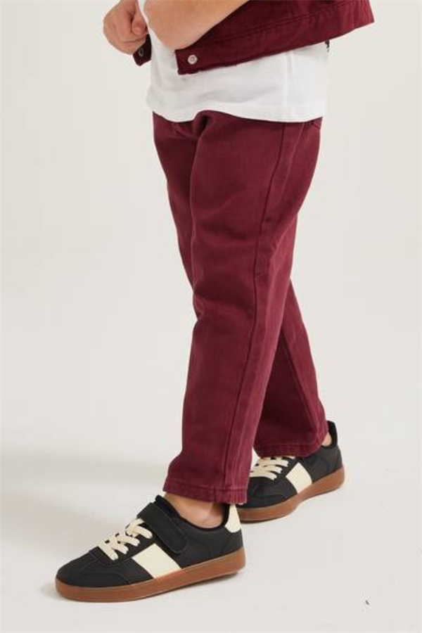 Unisex Bordo Jean Pantolon