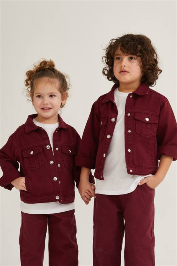 Unisex Bordo Kot Ceket