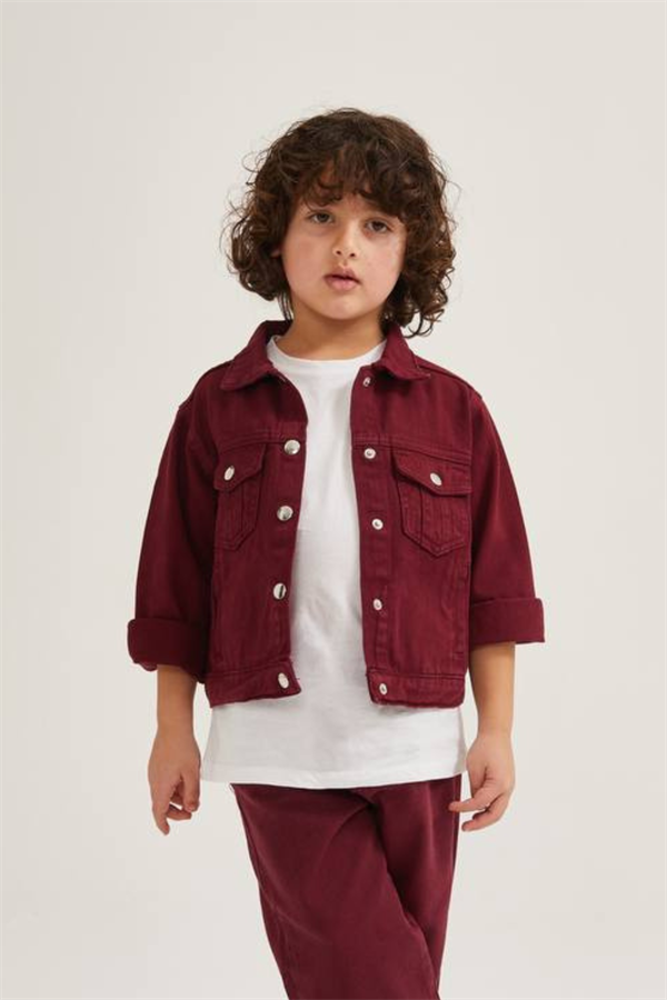 Unisex Bordo Kot Ceket